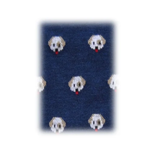 Fefe Napoli Other Accessories-Fefè Napoli - Blue Dog Dandy Men's Socks - Socks - Handmade in Italy - Luxury Exclusive Collection - Avvenice