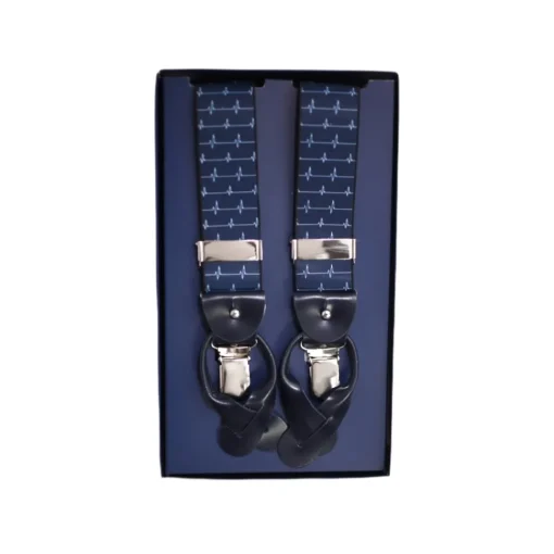Fefe Napoli Other Accessories-Fefè Napoli - Blue Electro Dandy Suspenders - Braces - Handmade in Italy - Luxury Exclusive Collection - Avvenice