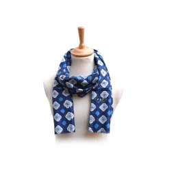 Fefe Napoli Scarves-Fefè Napoli - Blue Flowers Dandy Silk Scarf - Scarves and Foulards - Handmade in Italy - Luxury Exclusive Collection - Avvenice