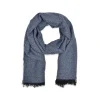 Fefe Napoli Scarves-Fefè Napoli - Blue Jeans Cashmere Elegance Scarf - Scarves and Foulards - Handmade in Italy - Luxury Exclusive Collection - Avvenice