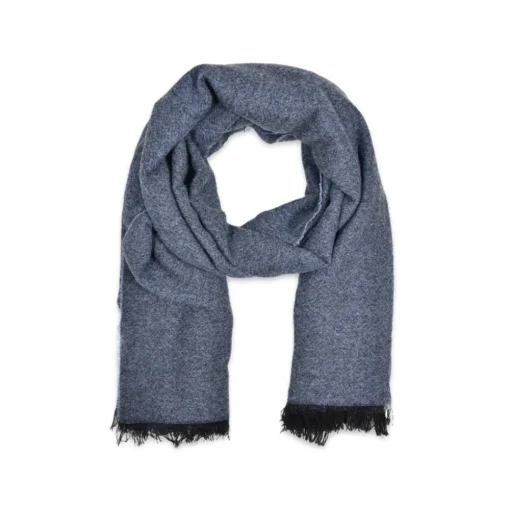 Fefe Napoli Scarves-Fefè Napoli - Blue Jeans Cashmere Elegance Scarf - Scarves and Foulards - Handmade in Italy - Luxury Exclusive Collection - Avvenice