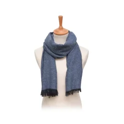 Fefe Napoli Scarves-Fefè Napoli - Blue Jeans Cashmere Elegance Scarf - Scarves and Foulards - Handmade in Italy - Luxury Exclusive Collection - Avvenice