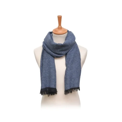 Fefe Napoli Scarves-Fefè Napoli - Blue Jeans Cashmere Elegance Scarf - Scarves and Foulards - Handmade in Italy - Luxury Exclusive Collection - Avvenice