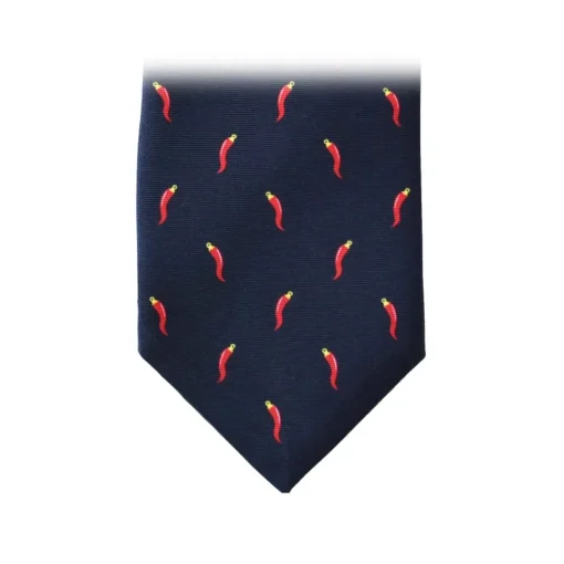 Fefe Napoli Ties & Bow Ties-Fefè Napoli - Blue Lucky Horns Scaramantia Silk Tie - Ties - Handmade in Italy - Luxury Exclusive Collection - Avvenice