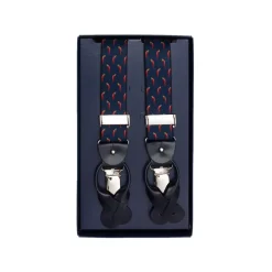 Fefe Napoli Other Accessories-Fefè Napoli - Blue Lucky Horns Scaramantia Suspenders - Braces - Handmade in Italy - Luxury Exclusive Collection - Avvenice