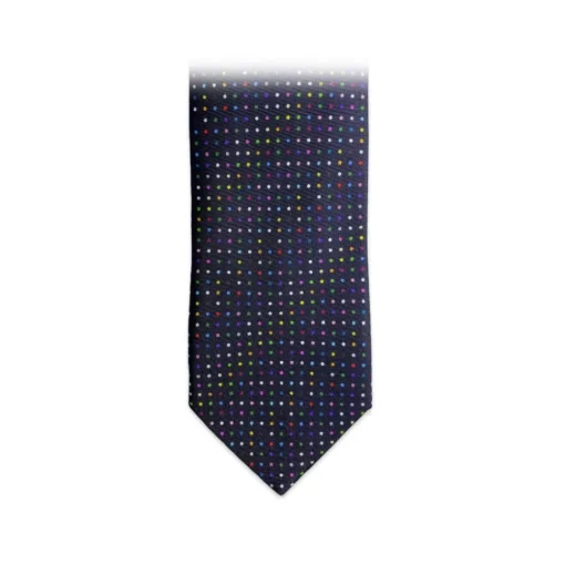 Fefe Napoli Ties & Bow Ties-Fefè Napoli - Blue Multicolor Pois Gentleman Silk Tie - Ties - Handmade in Italy - Luxury Exclusive Collection - Avvenice