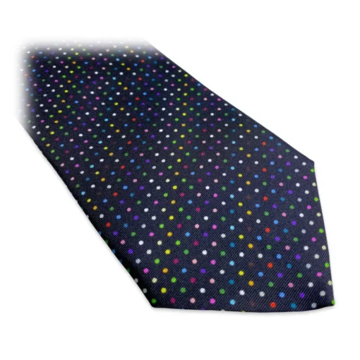 Fefe Napoli Ties & Bow Ties-Fefè Napoli - Blue Multicolor Pois Gentleman Silk Tie - Ties - Handmade in Italy - Luxury Exclusive Collection - Avvenice