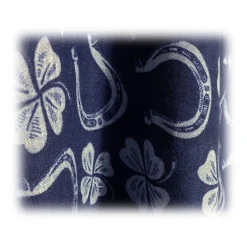 Fefe Napoli Scarves-Fefè Napoli - Blue Napoli Scaramantia Wool Scarf - Scarves and Foulards - Handmade in Italy - Luxury Exclusive Collection - Avvenice