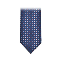Fefe Napoli Ties & Bow Ties-Fefè Napoli - Blue Navy 7 Folds Gentleman Silk Unlined Tie - Ties - Handmade in Italy - Luxury Exclusive Collection - Avvenice