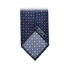 Fefe Napoli Ties & Bow Ties-Fefè Napoli - Blue Navy 7 Folds Gentleman Silk Unlined Tie - Ties - Handmade in Italy - Luxury Exclusive Collection - Avvenice