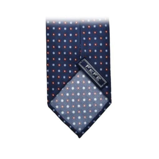 Fefe Napoli Ties & Bow Ties-Fefè Napoli - Blue Navy 7 Folds Gentleman Silk Unlined Tie - Ties - Handmade in Italy - Luxury Exclusive Collection - Avvenice