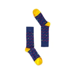 Fefe Napoli Other Accessories-Fefè Napoli - Blue Peppers Short Scaramantia Men's Socks - Socks - Handmade in Italy - Luxury Exclusive Collection - Avvenice