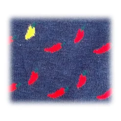 Fefe Napoli Other Accessories-Fefè Napoli - Blue Peppers Short Scaramantia Men's Socks - Socks - Handmade in Italy - Luxury Exclusive Collection - Avvenice
