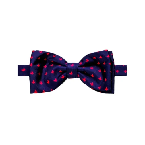 Fefe Napoli Ties & Bow Ties-Fefè Napoli - Blue Red Butterfly Silk Bow-Tie - Bow-Tie - Handmade in Italy - Luxury Exclusive Collection - Avvenice