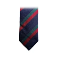 Fefe Napoli Ties & Bow Ties-Fefè Napoli - Blue Red Regimental Business Silk Tie - Ties - Handmade in Italy - Luxury Exclusive Collection - Avvenice
