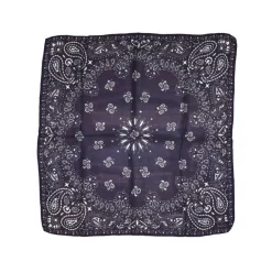 Fefe Napoli Scarves-Fefè Napoli - Blue Silk Cotton Bandana - Scarves and Foulards - Handmade in Italy - Luxury Exclusive Collection - Avvenice