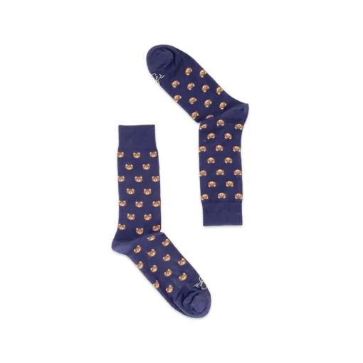 Fefe Napoli Other Accessories-Fefè Napoli - Blue Teddy Short Dandy Men's Socks - Socks - Handmade in Italy - Luxury Exclusive Collection - Avvenice