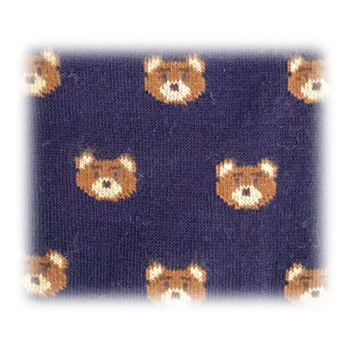 Fefe Napoli Other Accessories-Fefè Napoli - Blue Teddy Short Dandy Men's Socks - Socks - Handmade in Italy - Luxury Exclusive Collection - Avvenice