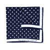 Fefe Napoli Ties & Bow Ties-Fefè Napoli - Blue White Heart Silk Dandy Pocket Square - Pocket-Square - Handmade in Italy - Luxury Exclusive Collection - Avvenice