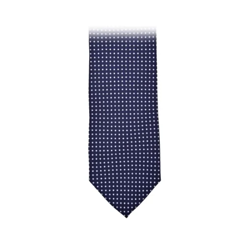 Fefe Napoli Ties & Bow Ties-Fefè Napoli - Blue White Pois Gentleman Silk Tie - Ties - Handmade in Italy - Luxury Exclusive Collection - Avvenice