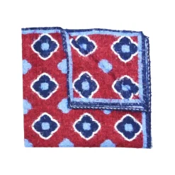 Fefe Napoli Ties & Bow Ties-Fefè Napoli - Bordeaux Flowers Silk Vernissage Pocket Square - Pocket-Square - Handmade in Italy - Luxury Exclusive Collection - Avvenice