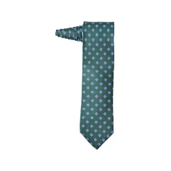 Fefe Napoli Ties & Bow Ties-Fefè Napoli - Green Quatrefoil Gentleman Silk Tie - Ties - Handmade in Italy - Luxury Exclusive Collection - Avvenice