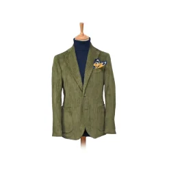 Fefe Napoli Jackets-Fefè Napoli - Green Velvet Larocciatore Jacket - Jackets - Handmade in Italy - Luxury Exclusive Collection - Avvenice