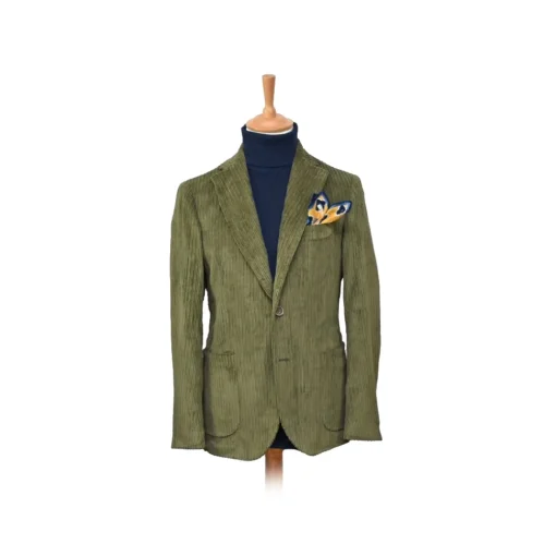 Fefe Napoli Jackets-Fefè Napoli - Green Velvet Larocciatore Jacket - Jackets - Handmade in Italy - Luxury Exclusive Collection - Avvenice