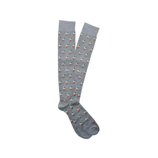 Fefe Napoli Other Accessories-Fefè Napoli - Grey Ace Of Sticks Scaramantia Men's Socks - Socks - Handmade in Italy - Luxury Exclusive Collection - Avvenice