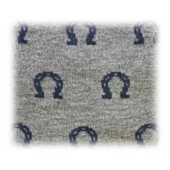 Fefe Napoli Other Accessories-Fefè Napoli - Grey Horseshoe Short Scaramantia Men's Socks - Socks - Handmade in Italy - Luxury Exclusive Collection - Avvenice