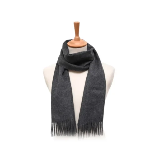 Fefe Napoli Scarves-Fefè Napoli - Grey Wool Alpaca Elegance Scarf - Scarves and Foulards - Handmade in Italy - Luxury Exclusive Collection - Avvenice