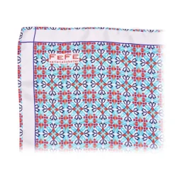 Fefe Napoli Scarves-Fefè Napoli - Light-Blue Azulejo Silk Foulard - Scarves and Foulards - Handmade in Italy - Luxury Exclusive Collection - Avvenice
