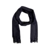 Fefe Napoli Scarves-Fefè Napoli - Navy Pinstripe Wool Elegance Scarf - Scarves and Foulards - Handmade in Italy - Luxury Exclusive Collection - Avvenice