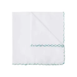 Fefe Napoli Ties & Bow Ties-Fefè Napoli - White Cotton Embroidery Gentleman Pocket Square - Pocket-Square - Handmade in Italy - Luxury Exclusive Collection - Avvenice