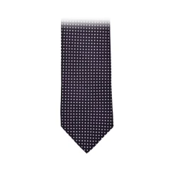 Fefe Napoli Ties & Bow Ties-Fefè Napoli - White Pois Black Gentleman Silk Tie - Ties - Handmade in Italy - Luxury Exclusive Collection - Avvenice