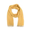 Fefe Napoli Scarves-Fefè Napoli - Yellow Cashmere Elegance Scarf - Scarves and Foulards - Handmade in Italy - Luxury Exclusive Collection - Avvenice