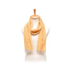 Fefe Napoli Scarves-Fefè Napoli - Yellow Cashmere Elegance Scarf - Scarves and Foulards - Handmade in Italy - Luxury Exclusive Collection - Avvenice