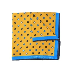 Fefe Napoli Ties & Bow Ties-Fefè Napoli - Yellow Flowers Silk Dandy Pocket Square - Pocket-Square - Handmade in Italy - Luxury Exclusive Collection - Avvenice