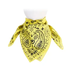 Fefe Napoli Scarves-Fefè Napoli - Yellow Silk Cotton Bandan - Scarves and Foulards - Handmade in Italy - Luxury Exclusive Collection - Avvenice