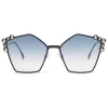 Fendi Sunglasses & Eyewear-- Can Eye - Blue Pentagonal Oversize Sunglasses - Sunglasses - Eyewear - Avvenice
