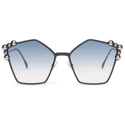 Fendi Sunglasses & Eyewear-- Can Eye - Blue Pentagonal Oversize Sunglasses - Sunglasses - Eyewear - Avvenice
