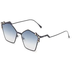Fendi Sunglasses & Eyewear-- Can Eye - Blue Pentagonal Oversize Sunglasses - Sunglasses - Eyewear - Avvenice