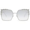 Fendi Sunglasses & Eyewear-- Can Eye - Silver Square Oversize Sunglasses - Sunglasses - Eyewear - Avvenice