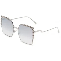 Fendi Sunglasses & Eyewear-- Can Eye - Silver Square Oversize Sunglasses - Sunglasses - Eyewear - Avvenice