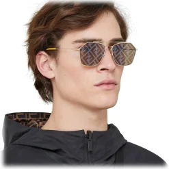 Fendi Sunglasses & Eyewear-- Eyeline - Rectangular Sunglasses - Yellow - Sunglasses - Eyewear - Avvenice