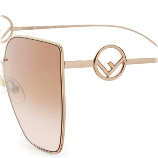 Fendi Sunglasses & Eyewear-- F is - Cat Eye Sunglasses - Gold - Sunglasses - Eyewear - Avvenice