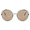 Fendi Sunglasses & Eyewear-- F is - Round Sunglasses - Black Brown - Sunglasses - Eyewear - Avvenice