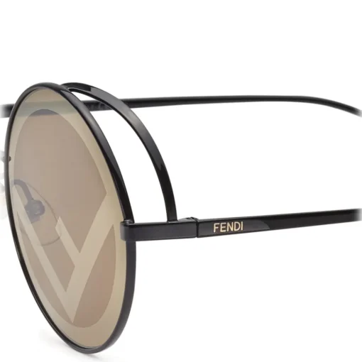 Fendi Sunglasses & Eyewear-- F is - Round Sunglasses - Black Brown - Sunglasses - Eyewear - Avvenice