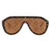 Fendi Sunglasses & Eyewear-- Fabulous - Beige Mask Oversize Sunglasses - Sunglasses - Eyewear - Avvenice