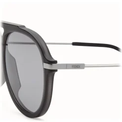 Fendi Sunglasses & Eyewear-- Fantastic - Satin Black Aviator Oversize Sunglasses - Sunglasses - Eyewear - Avvenice